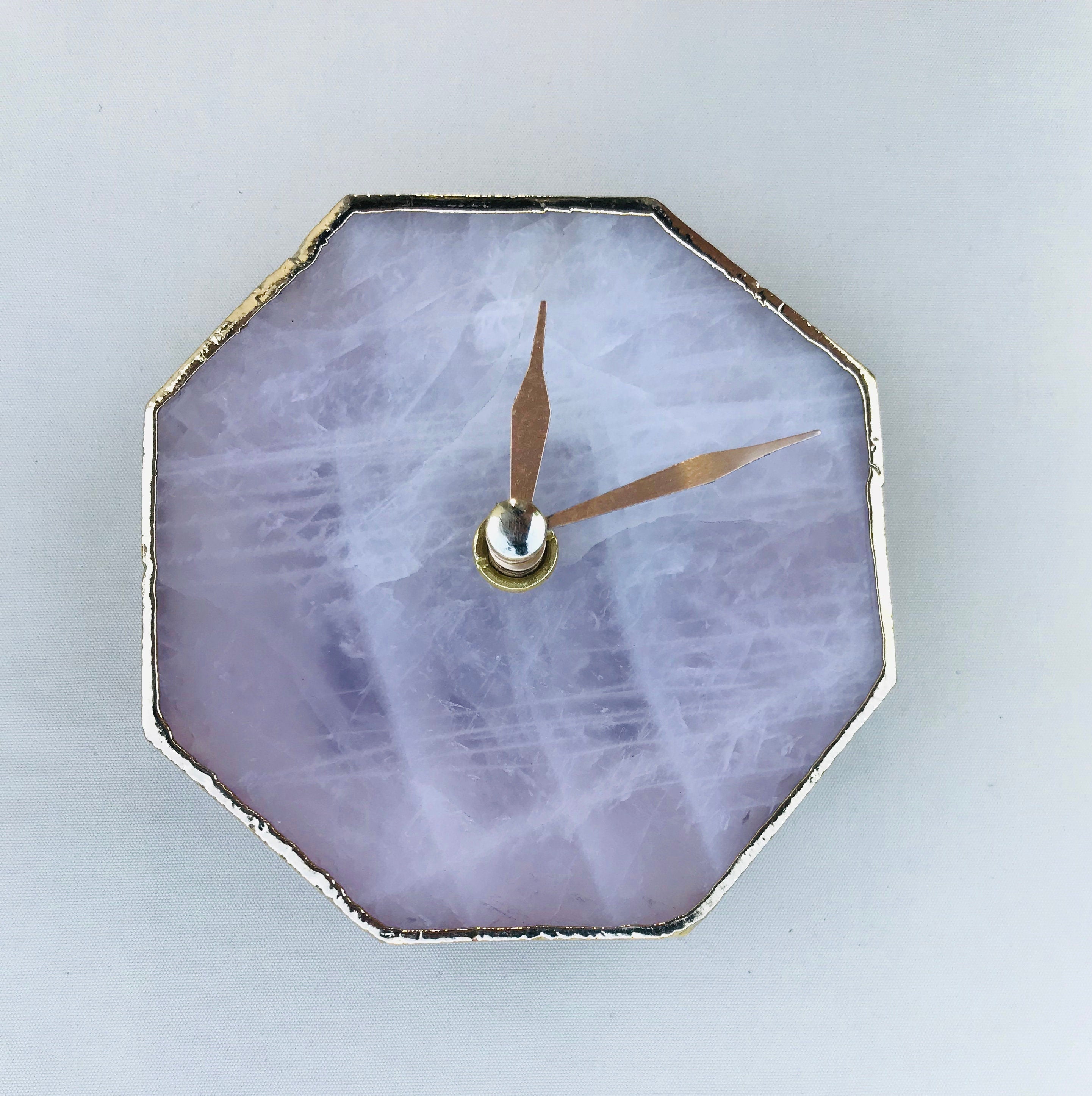 Rose Quartz Octagon Wall/Desk Clock